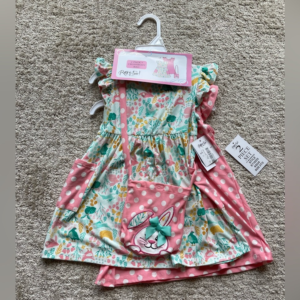 Rare Too! 2 Piece Dress Set + Crossbody Bag NWT